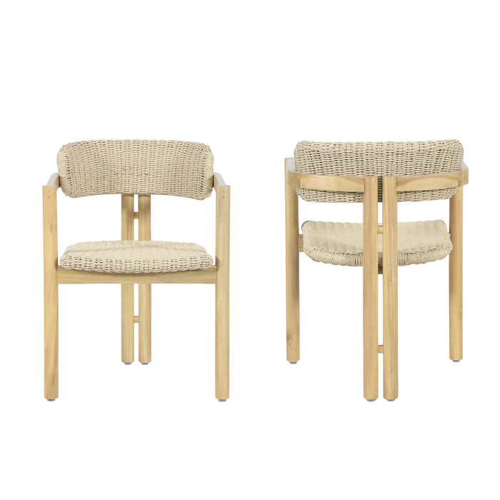 SEDONA WOOD AND WICKER PATIO DINING CHAIR (2 PER CARTON)