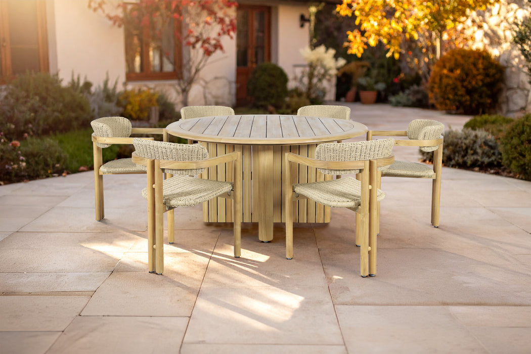 SEDONA WOOD AND WICKER PATIO DINING CHAIR (2 PER CARTON)