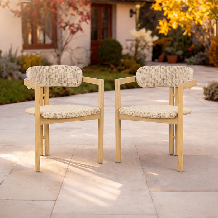 SEDONA WOOD AND WICKER PATIO DINING CHAIR (2 PER CARTON)