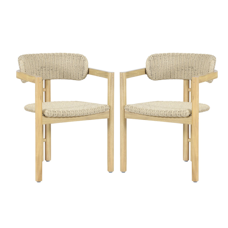 SEDONA WOOD AND WICKER PATIO DINING CHAIR (2 PER CARTON)