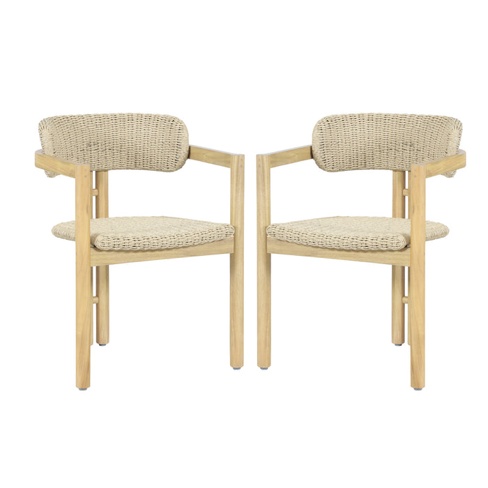 SEDONA WOOD AND WICKER PATIO DINING CHAIR (2 PER CARTON)