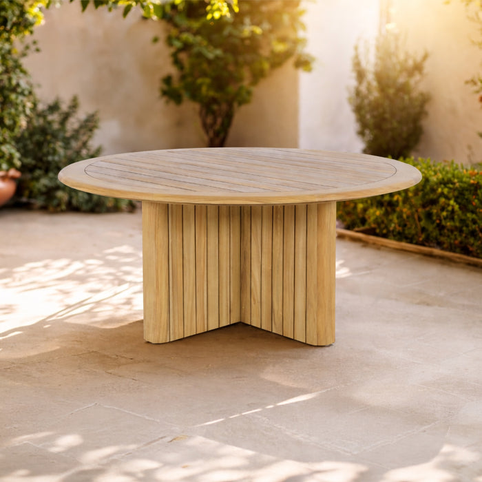 SEDONA ROUND PATIO DINING TABLE - NATURAL