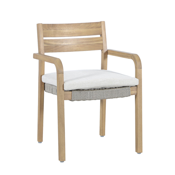 ARDEN WOOD AND WICKER PATIO DINING CHAIR (2 PER CARTON)