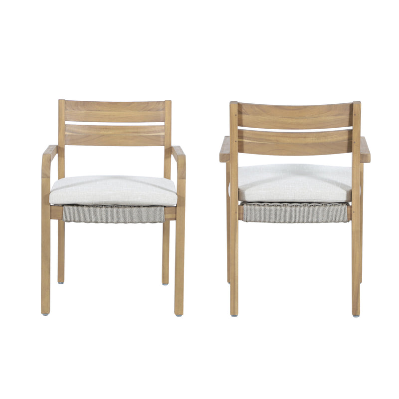 ARDEN WOOD AND WICKER PATIO DINING CHAIR (2 PER CARTON)