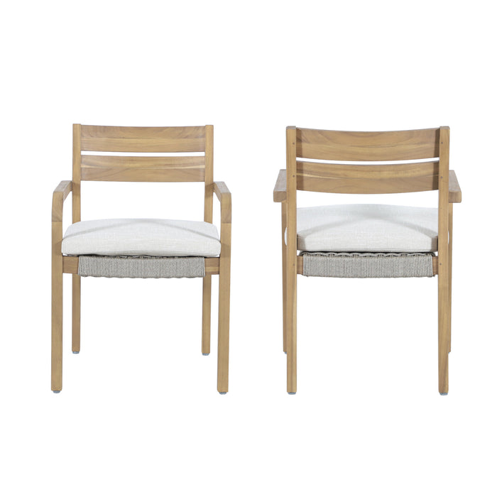 ARDEN WOOD AND WICKER PATIO DINING CHAIR (2 PER CARTON)