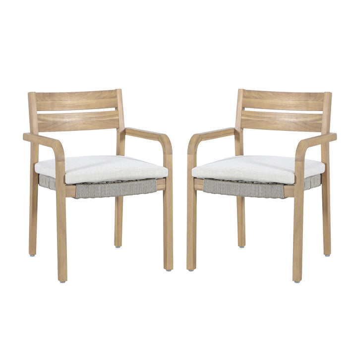 ARDEN WOOD AND WICKER PATIO DINING CHAIR (2 PER CARTON)