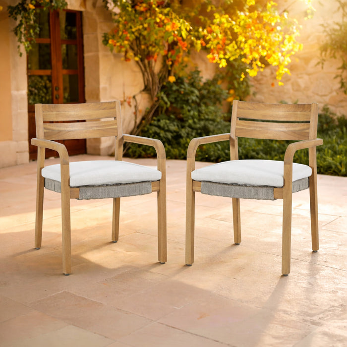 ARDEN WOOD AND WICKER PATIO DINING CHAIR (2 PER CARTON)