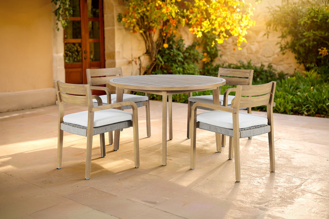 ARDEN WOOD AND WICKER PATIO DINING CHAIR (2 PER CARTON)