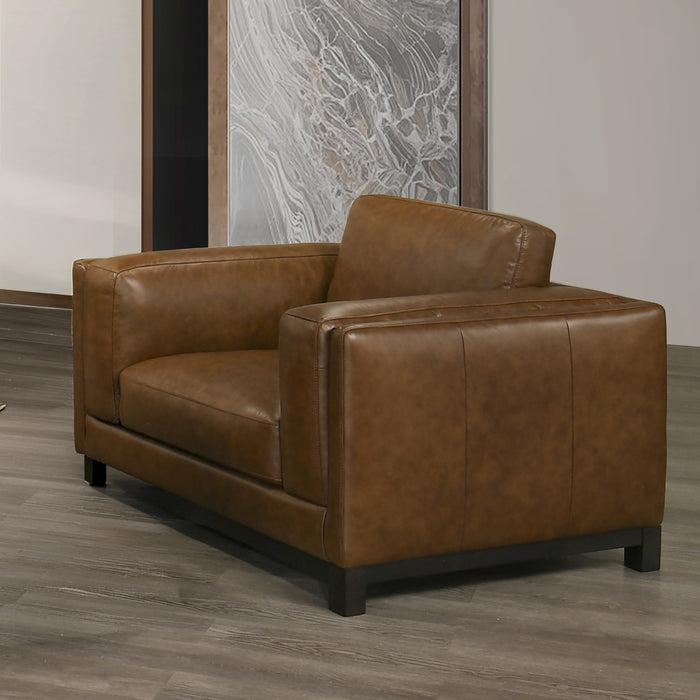 SAYER LEATHER CHAIR-BROWN