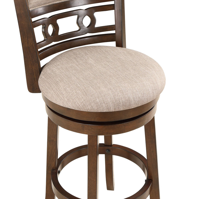 GIA  29" SWIVEL BARSTOOL-CHERRY W/BROWN FABRIC SEAT