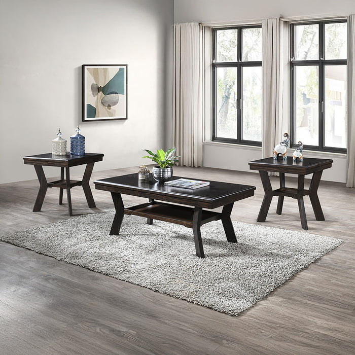 GIA 3 PIECE OCCASIONAL SET- 1 COFFEE & 2 END TABLES-BROWN
