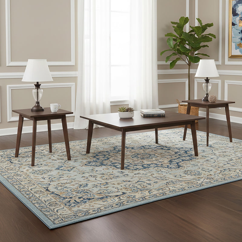 REID OCCASIONAL SET-1 COFFEE & 2 END TABLES-WALNUT