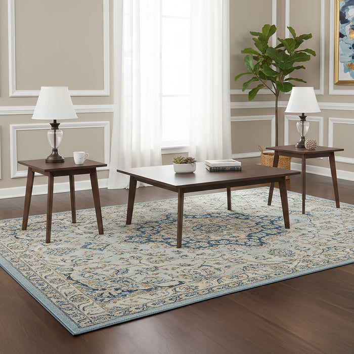 REID OCCASIONAL SET-1 COFFEE & 2 END TABLES-WALNUT