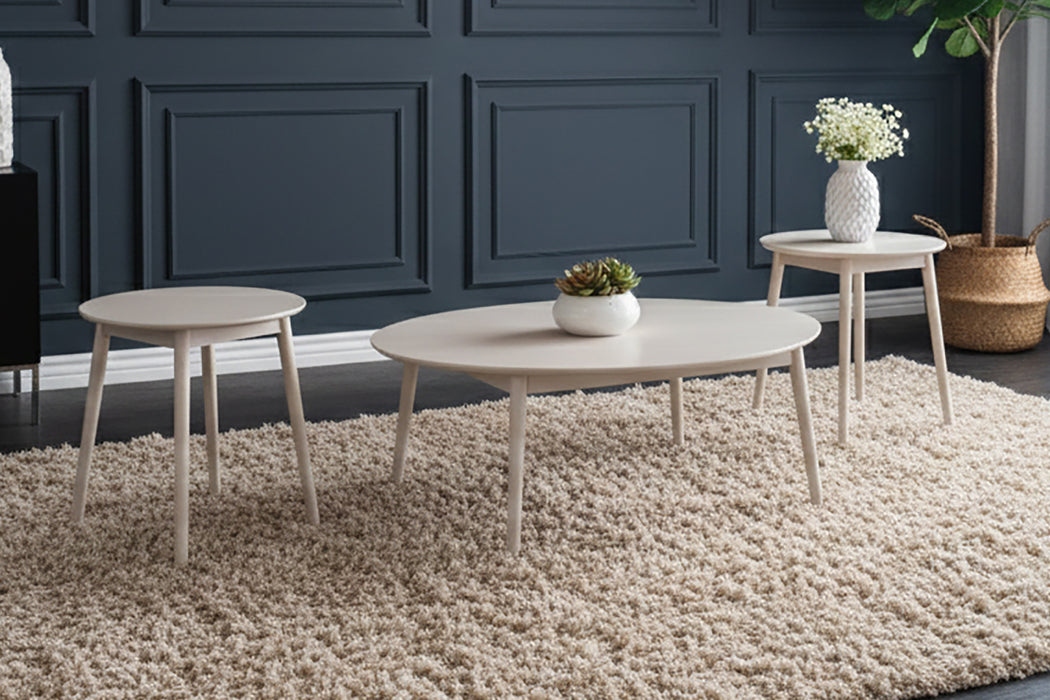 NOLAN OCCASIONAL SET-1 COFFEE & 2 END TABLES-WHITE