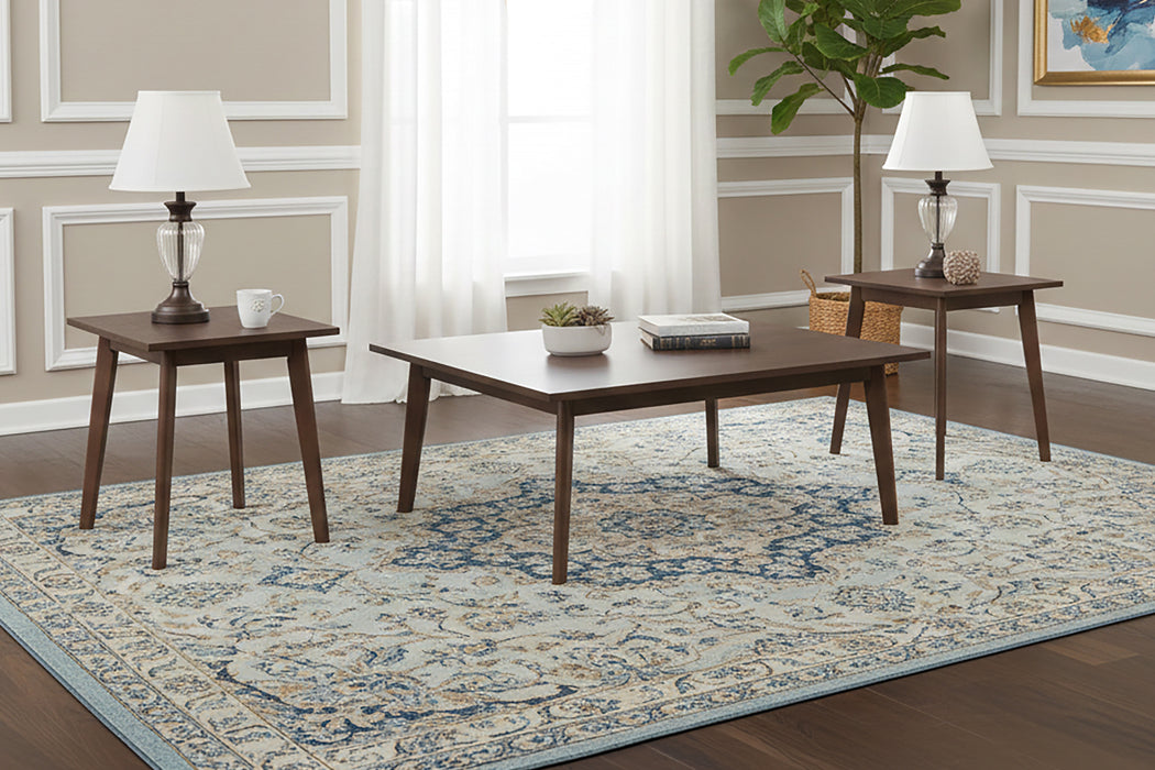 REID OCCASIONAL SET-1 COFFEE & 2 END TABLES-WALNUT