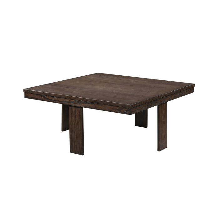 PAXTON 5 PC STORAGE COFFEE TABLE W/ 4 TUCK-IN OTTOMANS-DK BRO