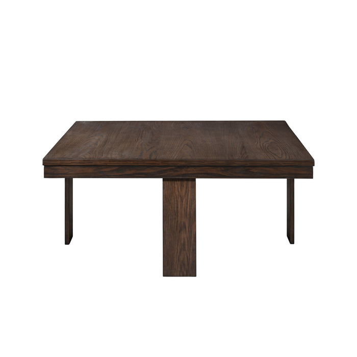 PAXTON 5 PC STORAGE COFFEE TABLE W/ 4 TUCK-IN OTTOMANS-DK BRO