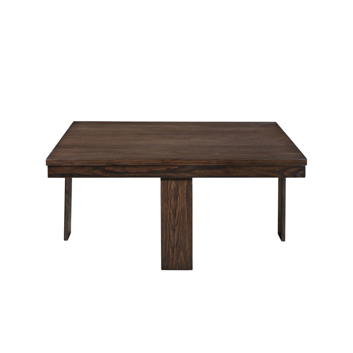 PAXTON 5 PC STORAGE COFFEE TABLE W/ 4 TUCK-IN OTTOMANS-DK BRO