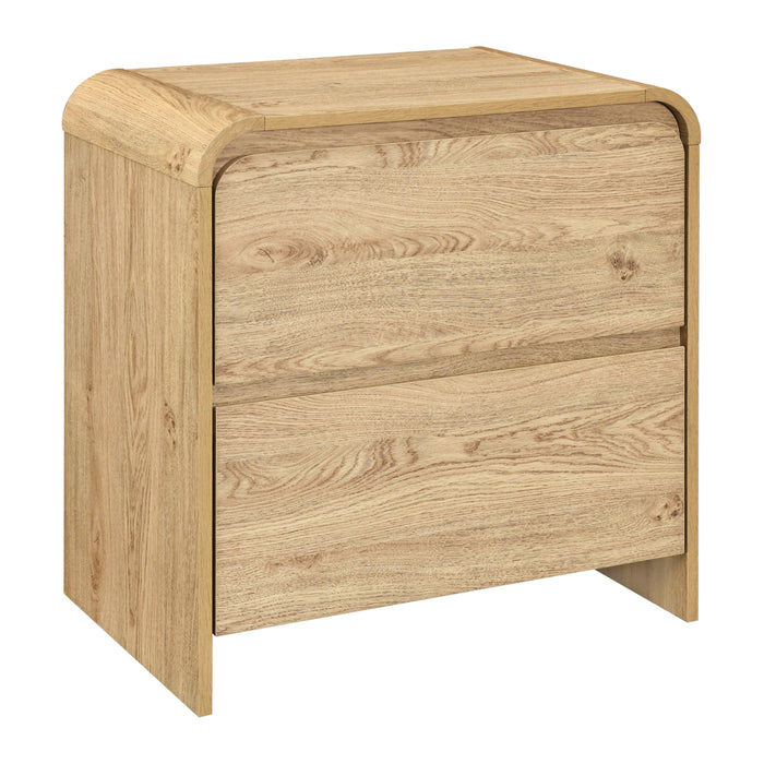 MARA TWO DRAWER END TABLE / BEDSIDE TABLE-NATURAL