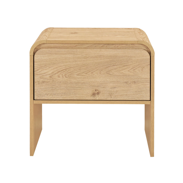 MARA ONE DRAWER END TABLE / BEDSIDE TABLE-NATURAL