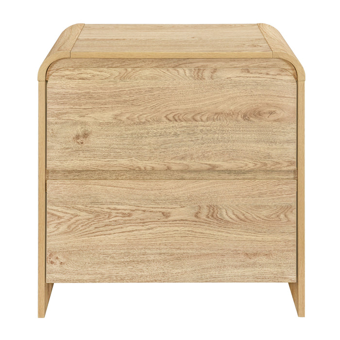 MARA TWO DRAWER END TABLE / BEDSIDE TABLE-NATURAL