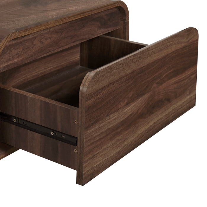 MARA ONE DRAWER END TABLE / BEDSIDE TABLE-WALNUT