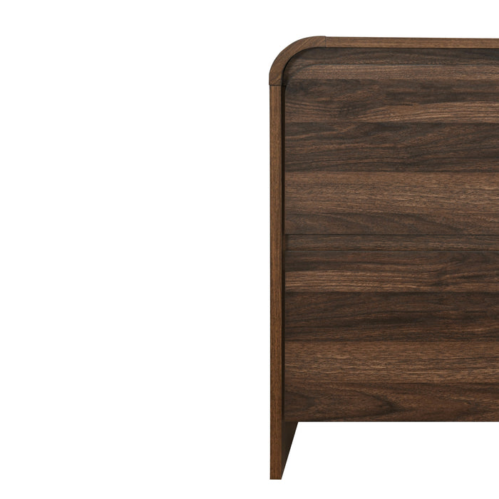 MARA TWO DRAWER END TABLE / BEDSIDE TABLE-WALNUT