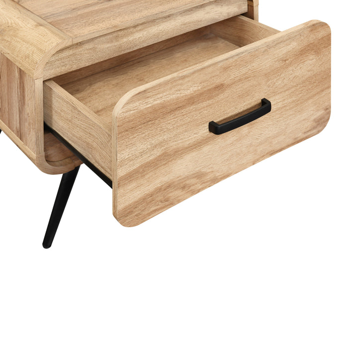 ROWAN ONE DRAWER END TABLE/BEDSIDE TABLE-NATURAL