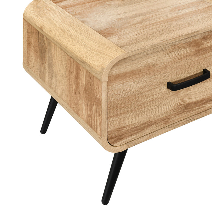 ROWAN ONE DRAWER END TABLE/BEDSIDE TABLE-NATURAL
