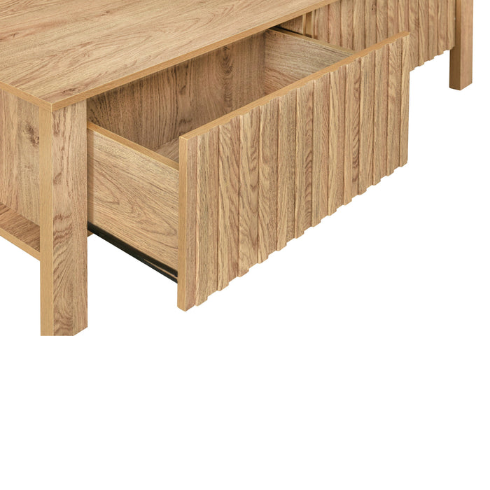 THAYER 47" TWO DRAWER COFFEE TABLE-NATURAL