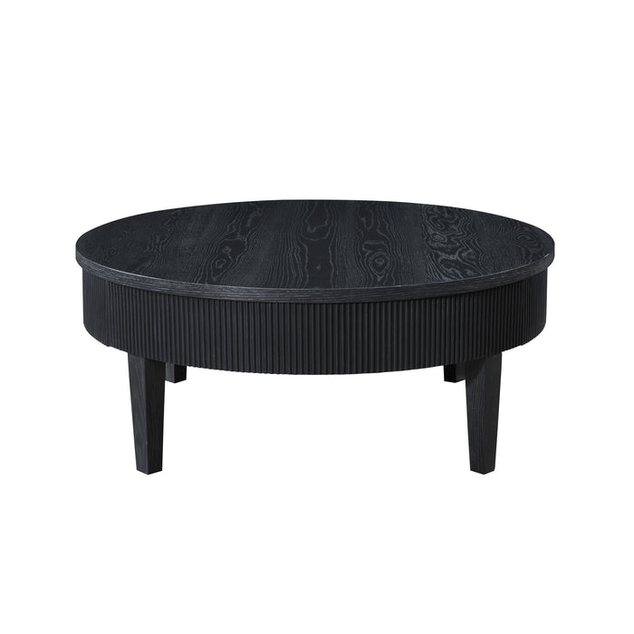 TATE ROUND ONE DRAWER COFFEE TABLE-BLACK