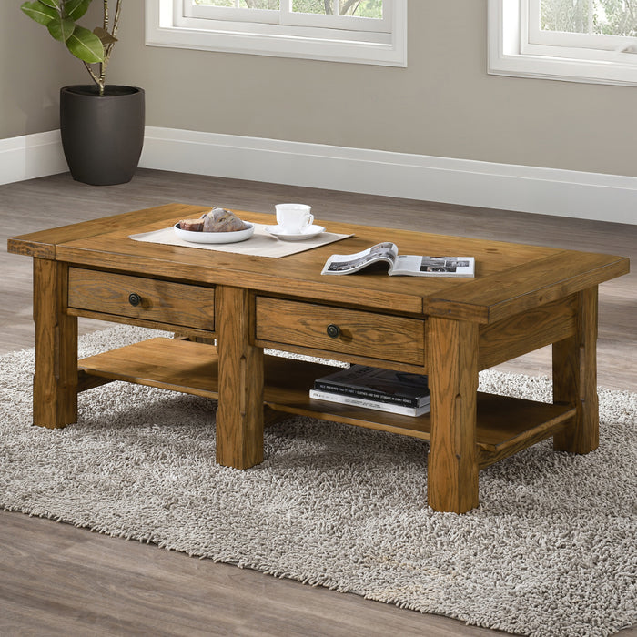 DUNCAN 2 DRAWER COFFEE TABLE -WALNUT