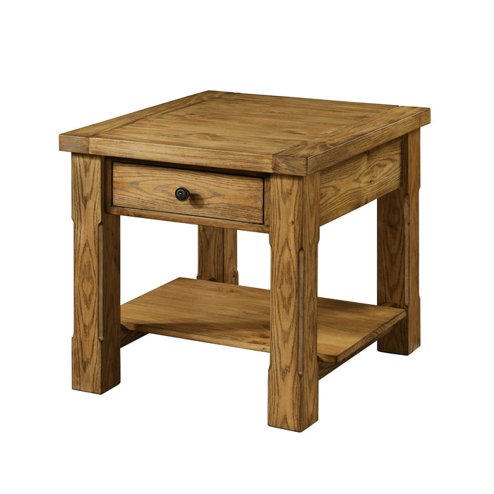 DUNCAN 1 DRAWER END TABLE-WALNUT