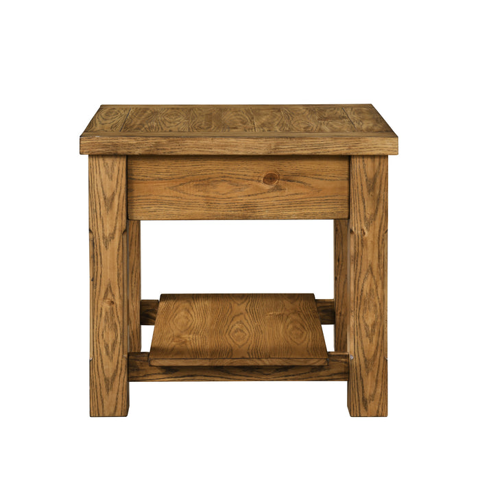DUNCAN 1 DRAWER END TABLE-WALNUT
