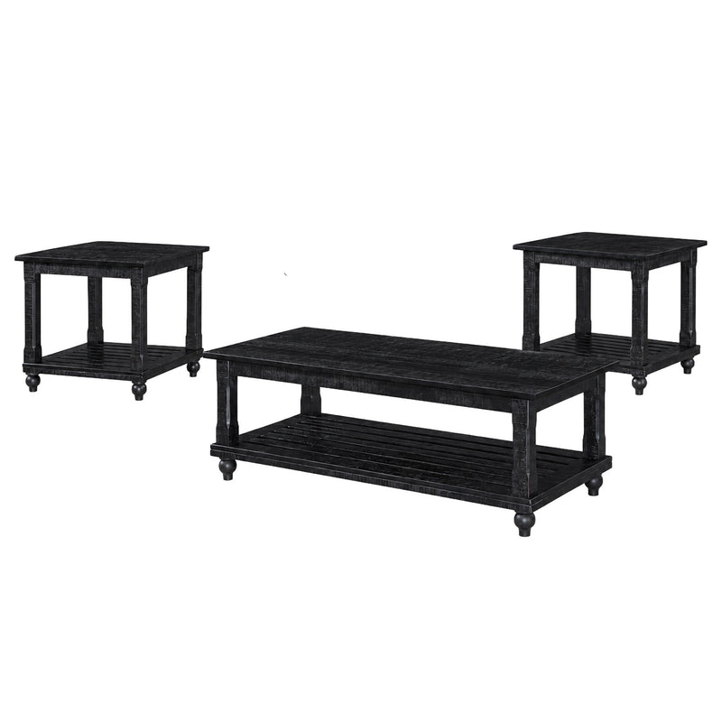 CADE 3 PIECE OCCASIONAL SET- 1 COFFEE & 2 END TABLES - BLACK