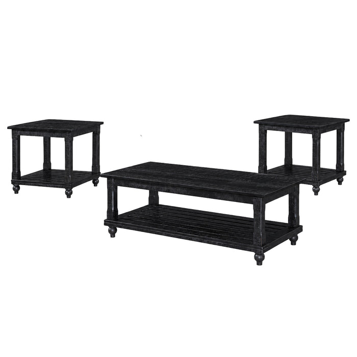 CADE 3 PIECE OCCASIONAL SET- 1 COFFEE & 2 END TABLES - BLACK
