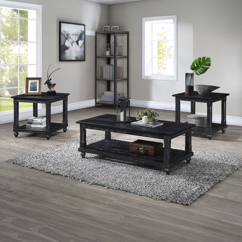 CADE 3 PIECE OCCASIONAL SET- 1 COFFEE & 2 END TABLES - BLACK