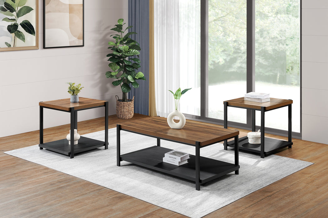 LINEA 3 PC OCCASIONAL SET- 1 COFFEE & 2 END TABLES-BROWN