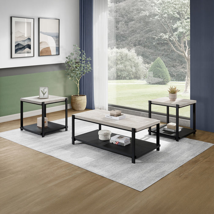 LINEA  3 PC OCCASIONAL SET- 1 COFFEE & 2 END TABLES-LT GRAY F