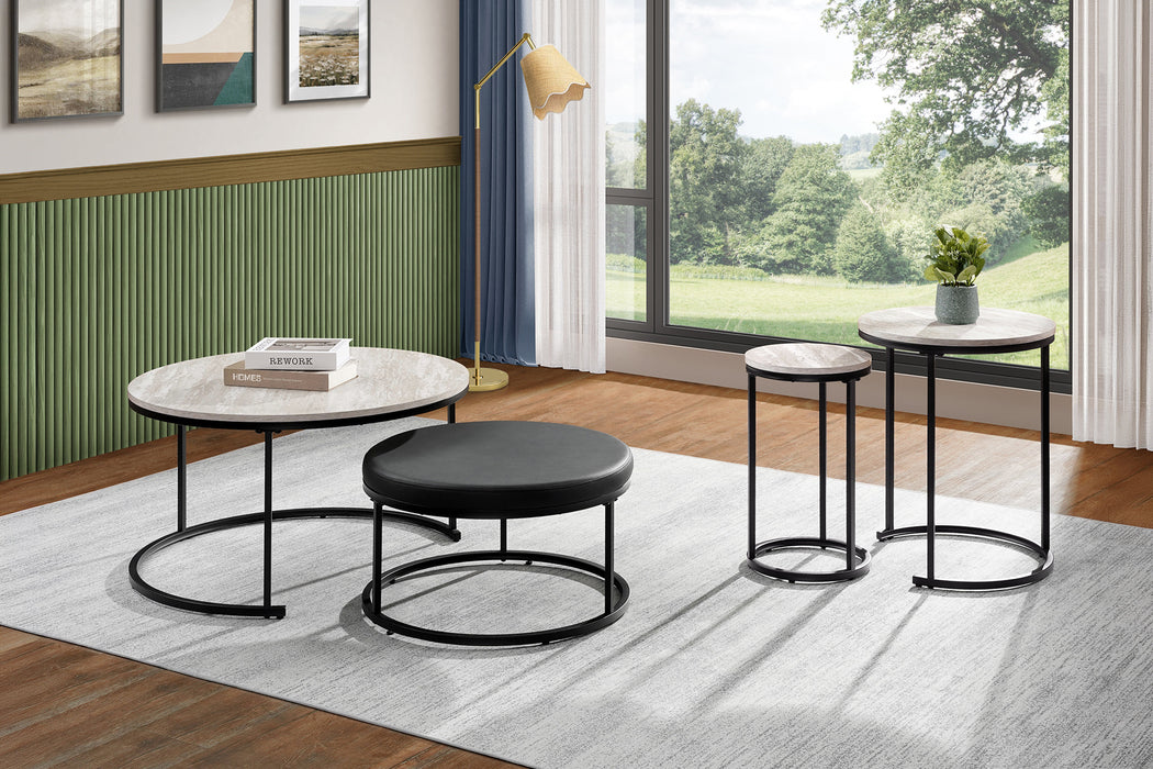 FORMA 4 PC OCCASIONAL SET- 1 COFFEE, 1 LG END & STOOL, 1 SML