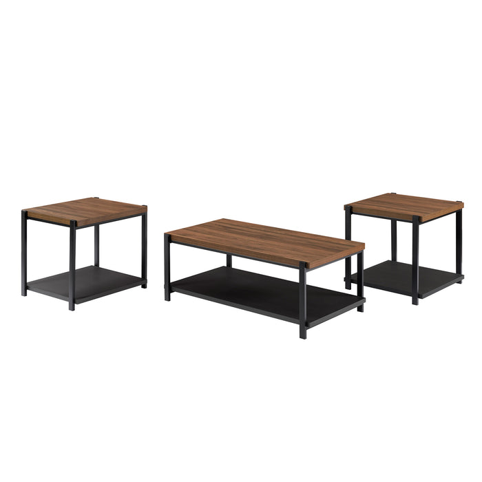 LINEA 3 PC OCCASIONAL SET- 1 COFFEE & 2 END TABLES-BROWN