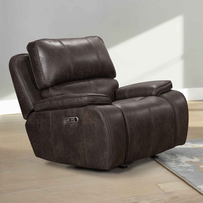 BROOKINGS GLIDER RECLINER W/PWR HR & FR-CHARCOAL GRAY