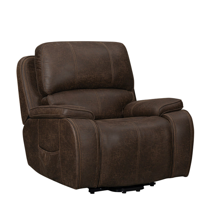 BROOKINGS POWER LIFT RECLINER W/ HEAT & MASSAGE-BROWN