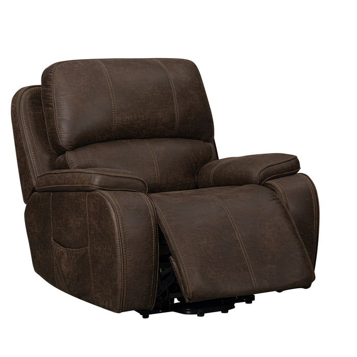 BROOKINGS POWER LIFT RECLINER W/ HEAT & MASSAGE-BROWN