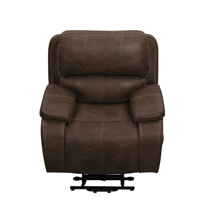 BROOKINGS POWER LIFT RECLINER W/ HEAT & MASSAGE-BROWN