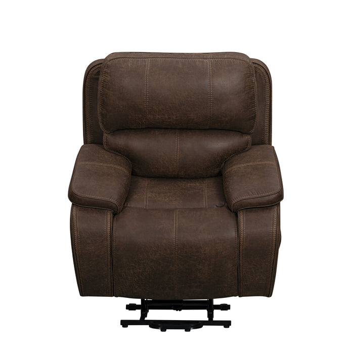 BROOKINGS POWER LIFT RECLINER W/ HEAT & MASSAGE-BROWN