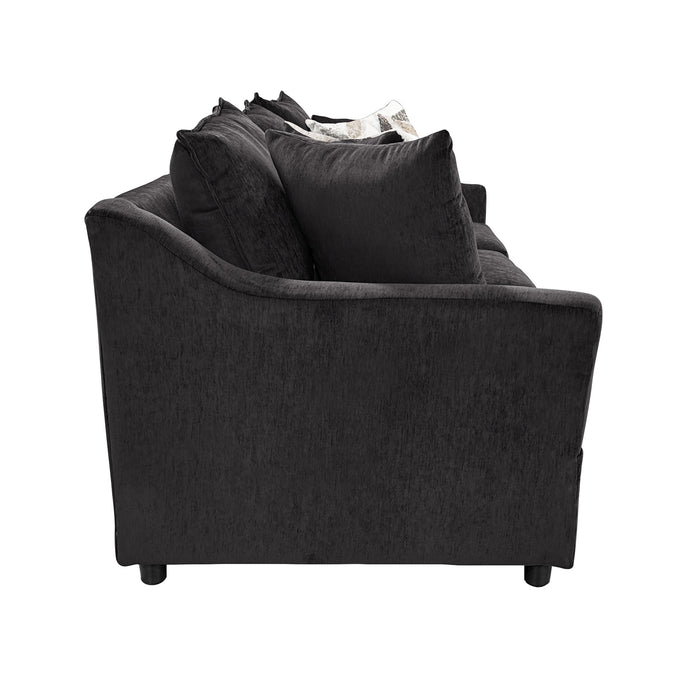 SYLVIE SOFA W/4 ACCENT PILLOWS-LUSH MINK GRAY