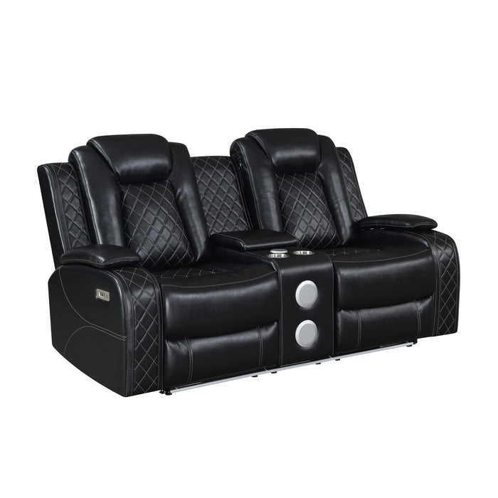 ORION II CONSOLE LOVESEAT W/ PWR FR & HR-BLACK