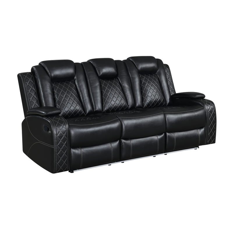 ORION II SOFA W/DUAL RECLINER-BLACK