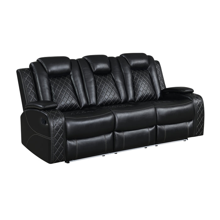 ORION II SOFA W/DUAL RECLINER-BLACK